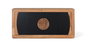 GINER Y COLOMER Aparador de madera de acacia con 4 puertas, Natural y negro